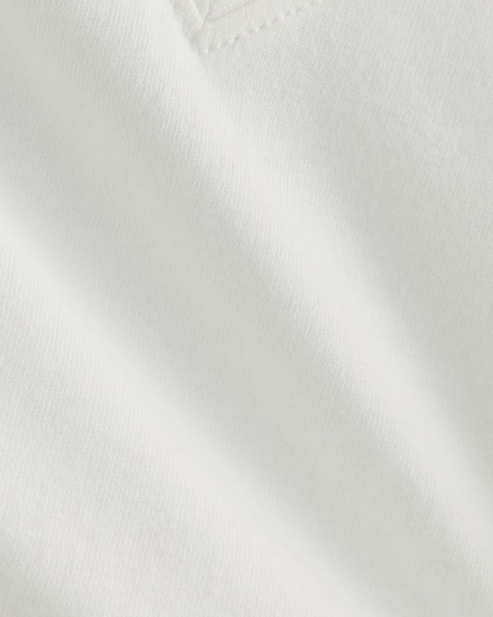 The Slim V-Neck Tee in Essential Cotton in White — detail view