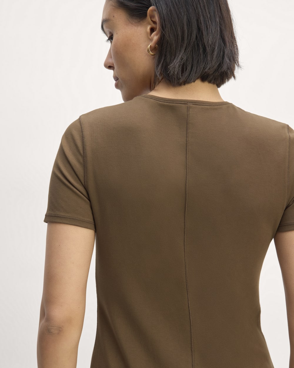 The Form Dress in Cocoa — detail view