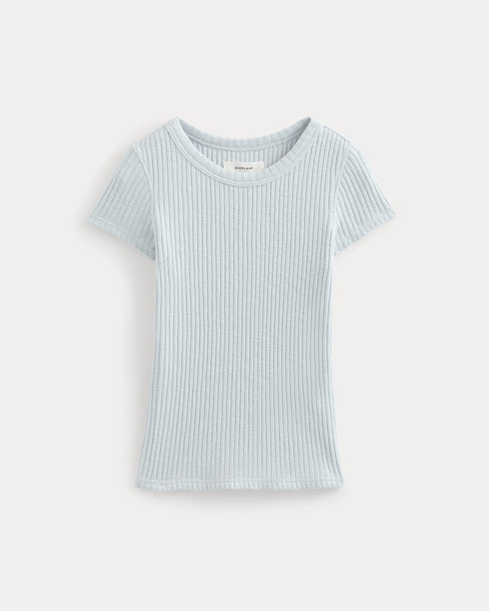 The Cozy Rib Tee in Skywriting — alternate view