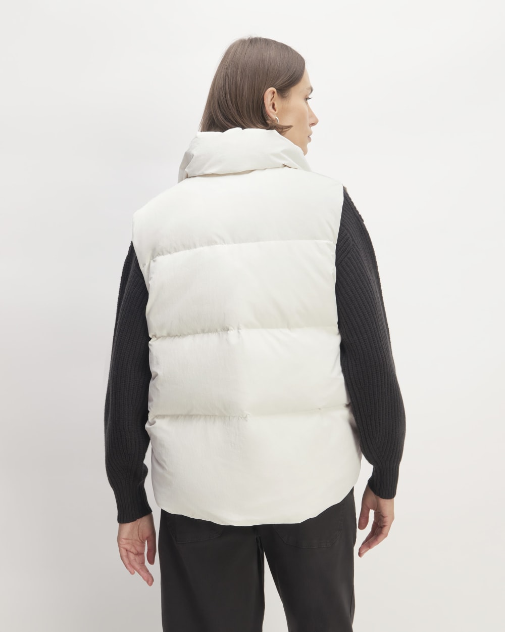The Puffer Vest in Bone — detail view