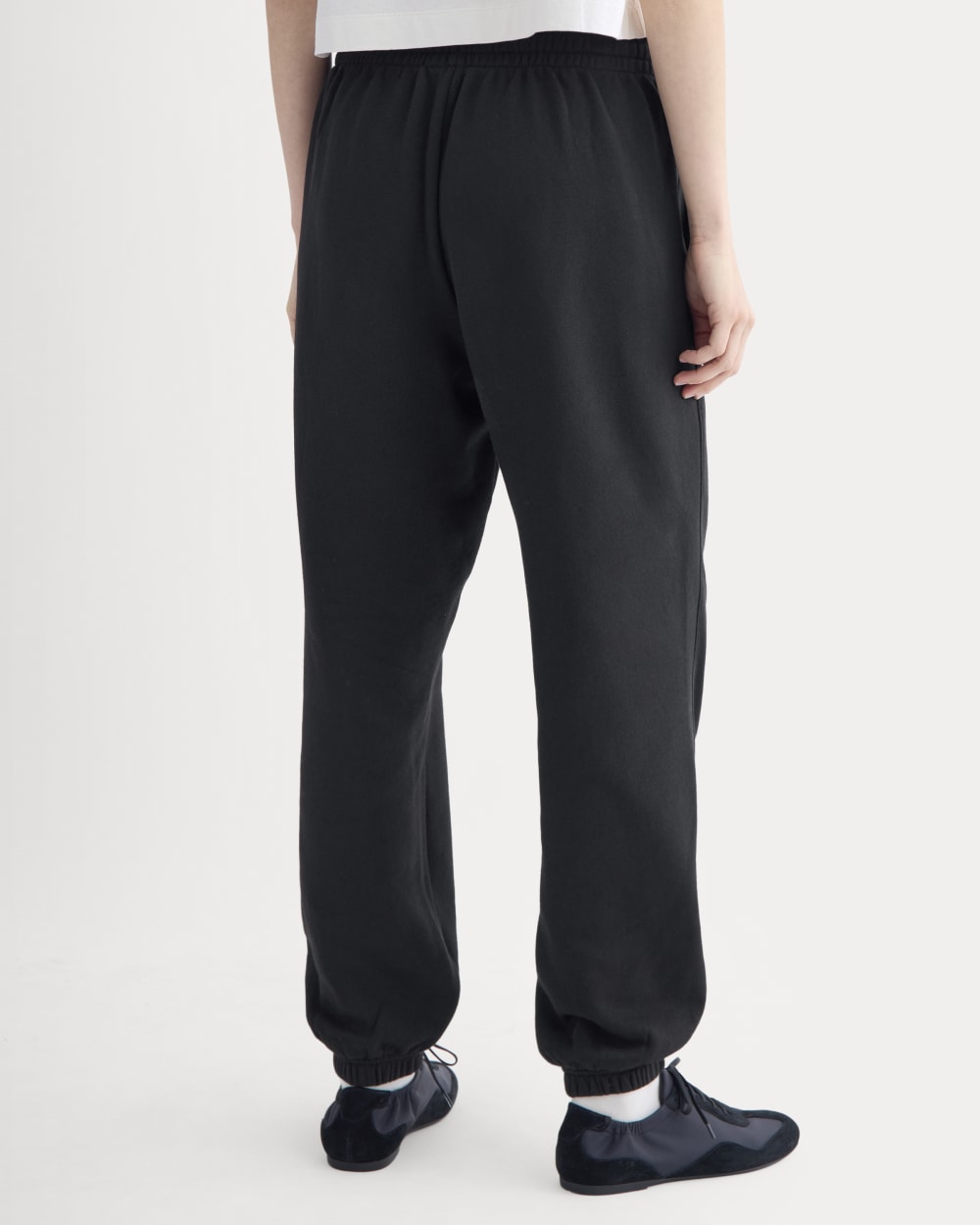 Lightweight Terry Jogger in Black — detail view