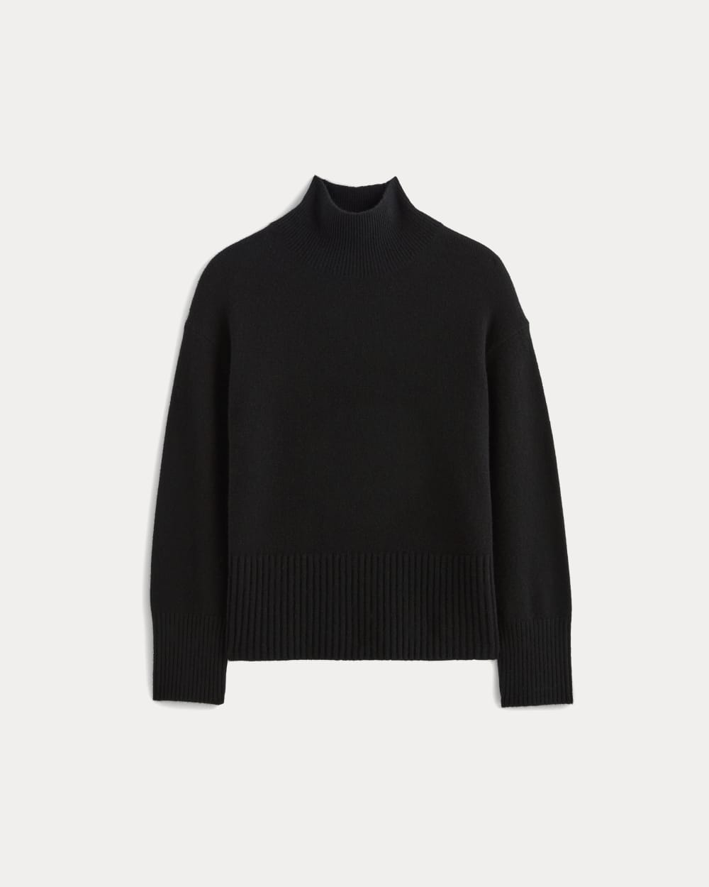 The Boxy Turtleneck in Cashmere in Black — alternate view