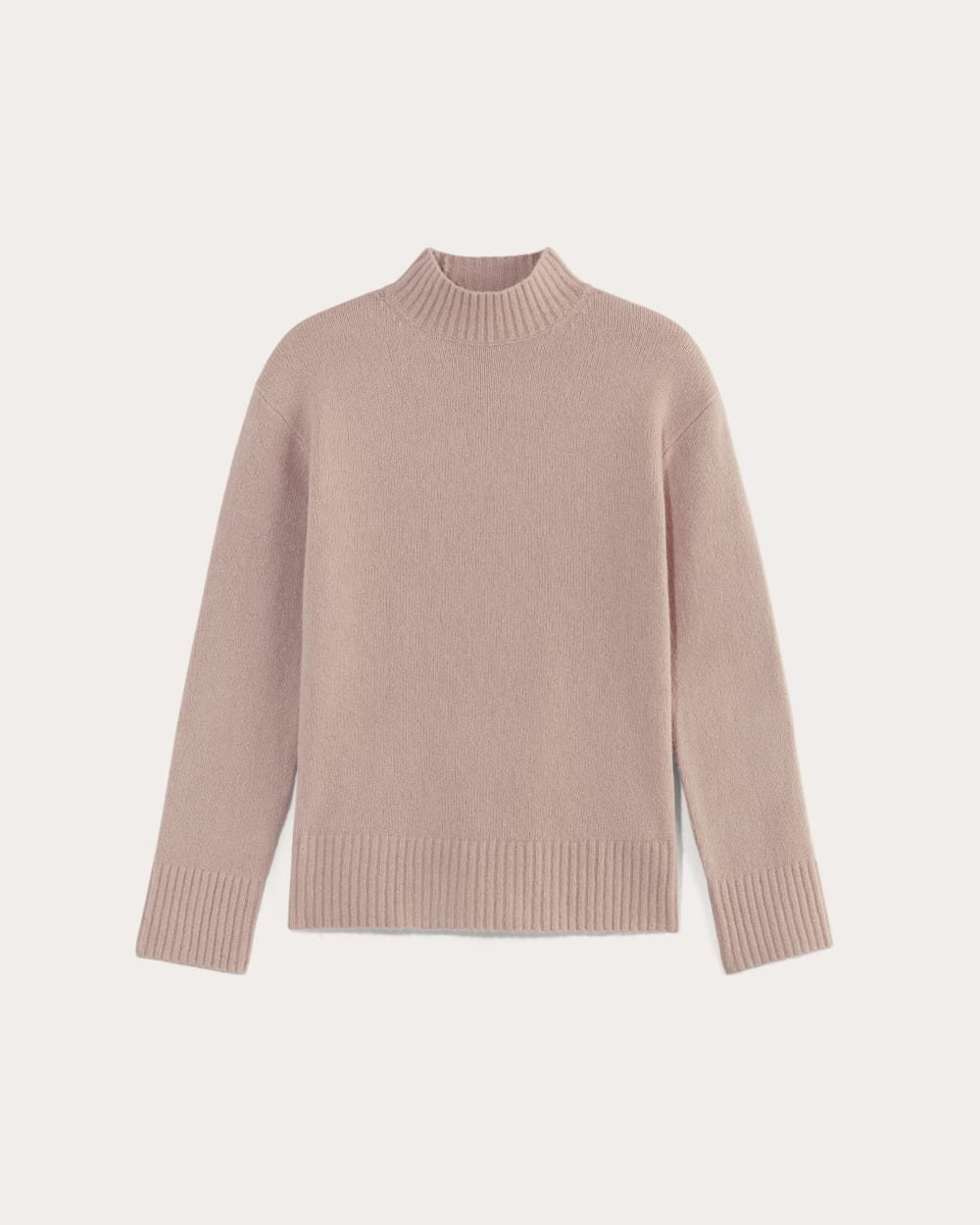 The Mockneck Sweater in Plush Cotton in Dusty Rose — alternate view