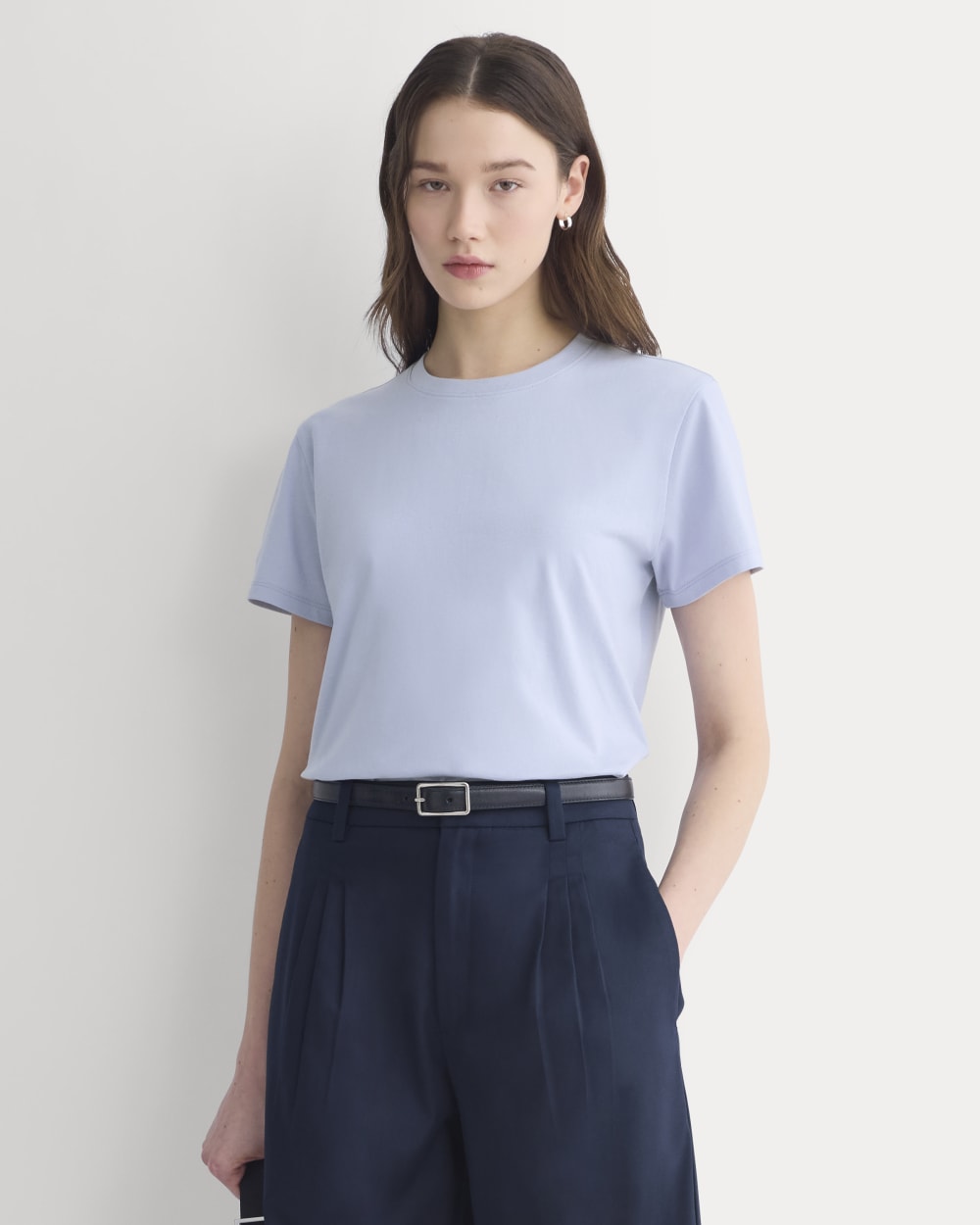The Box-Cut Tee in Essential Cotton in Aleutian — front view