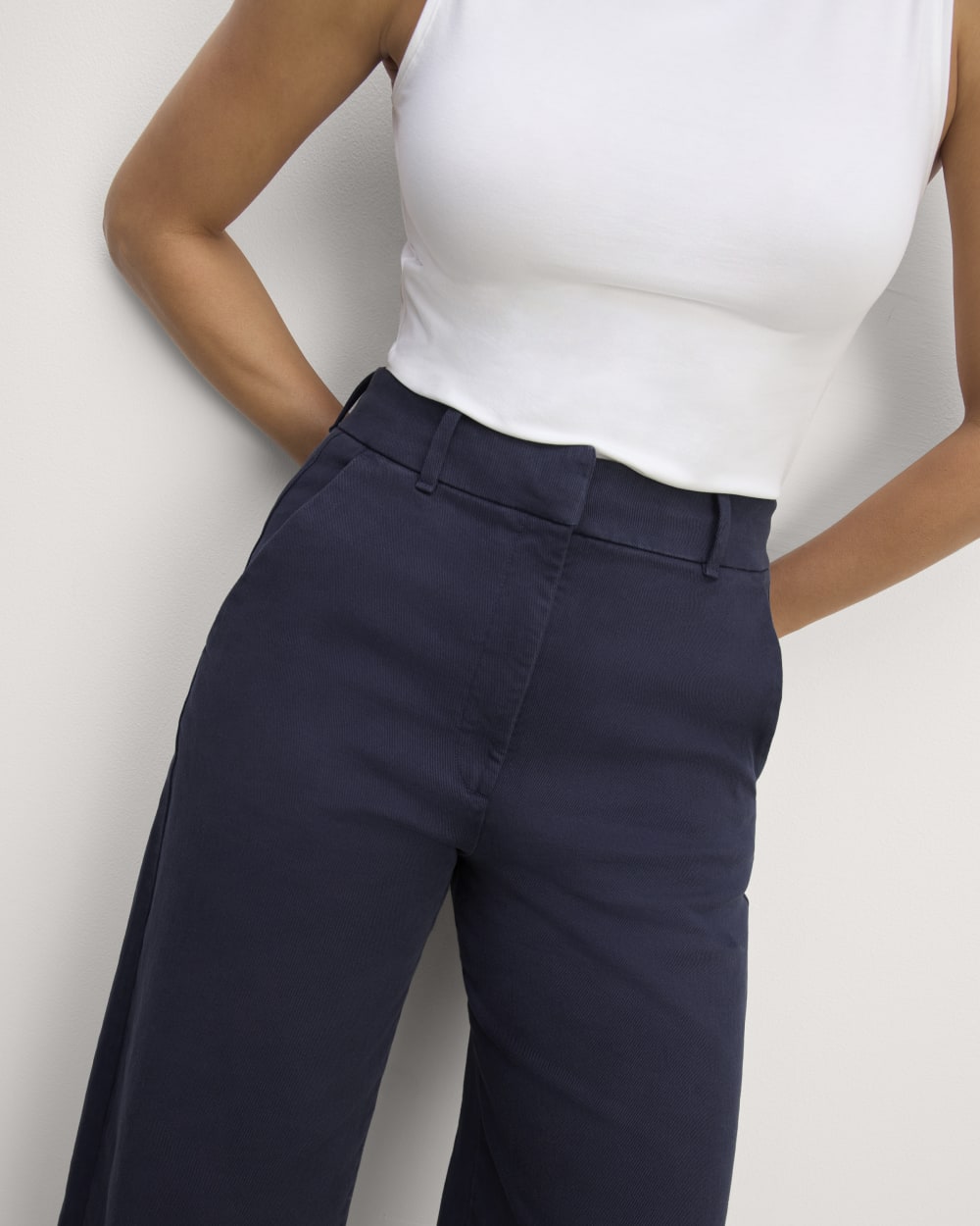 The Phoebe Trouser in Navy — detail view