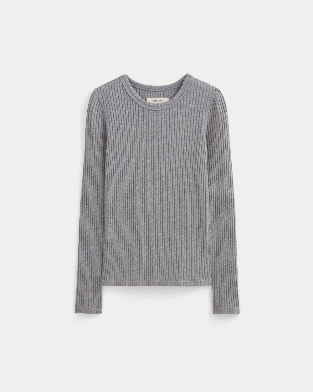 The Cozy Rib Long-Sleeve Tee in Mid Heather Grey — alternate view