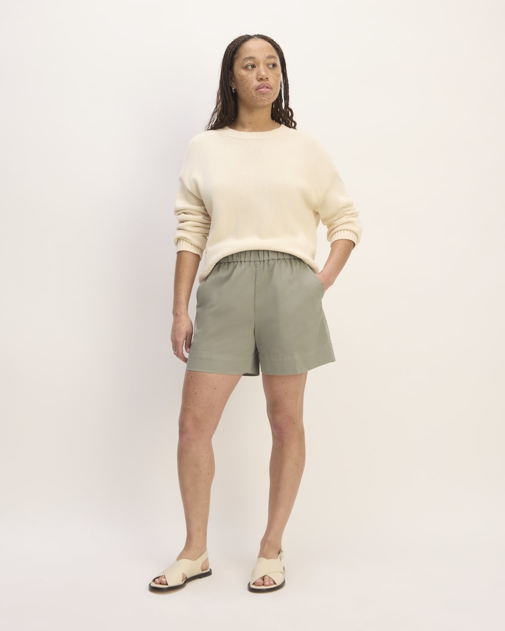 The Easy Short in Sage Green — front view
