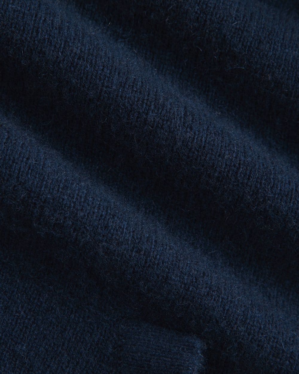 Full-Zip Hoodie in Wool Cashmere in Navy — detail view