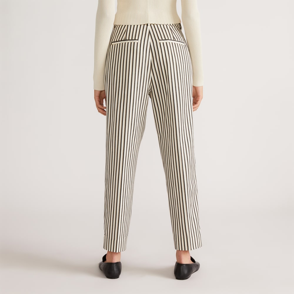 The Draper Tapered Pant in Buttersmooth in Ombre Stripe — detail view
