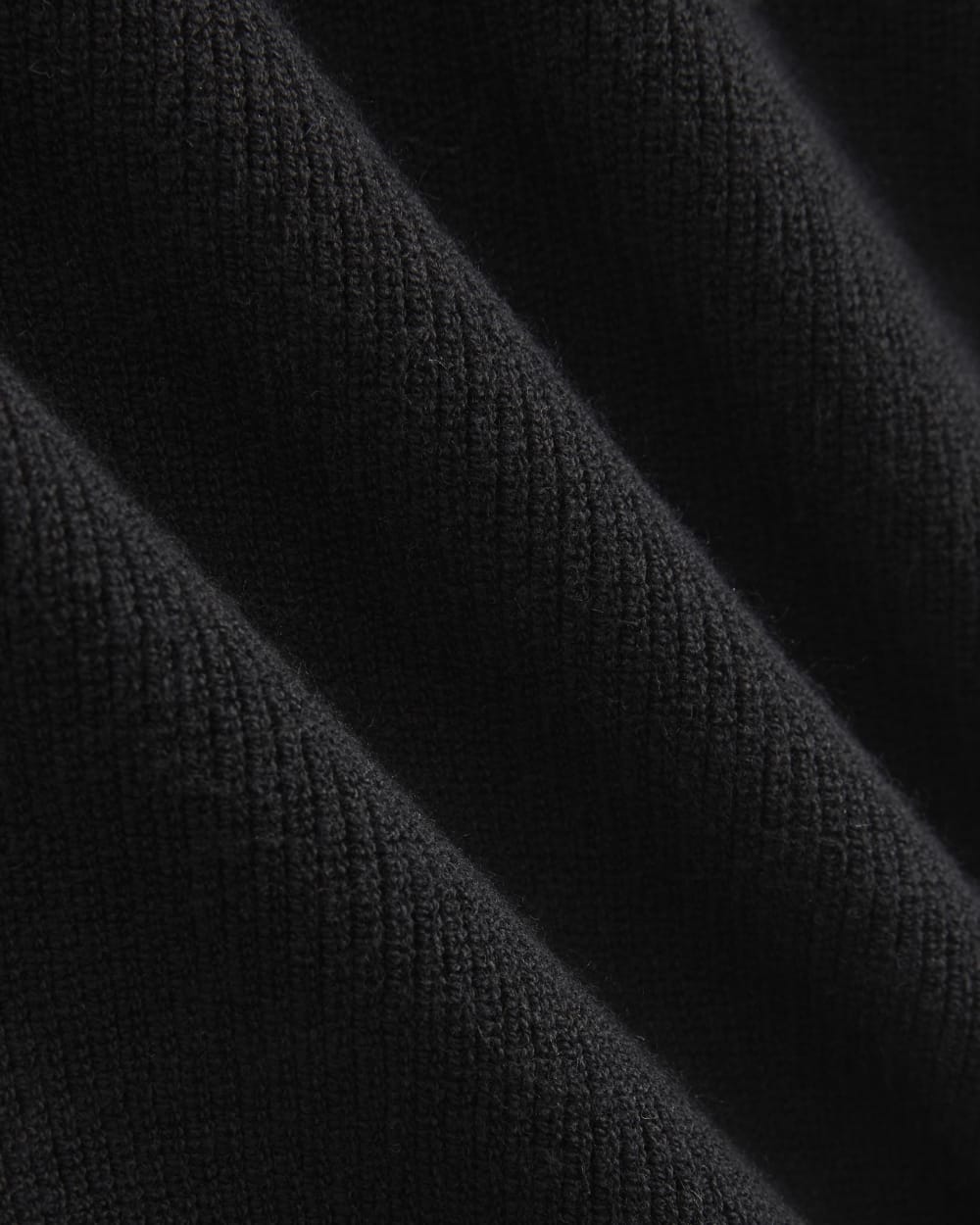 Knit Quarter-Zip Polo in Black — detail view