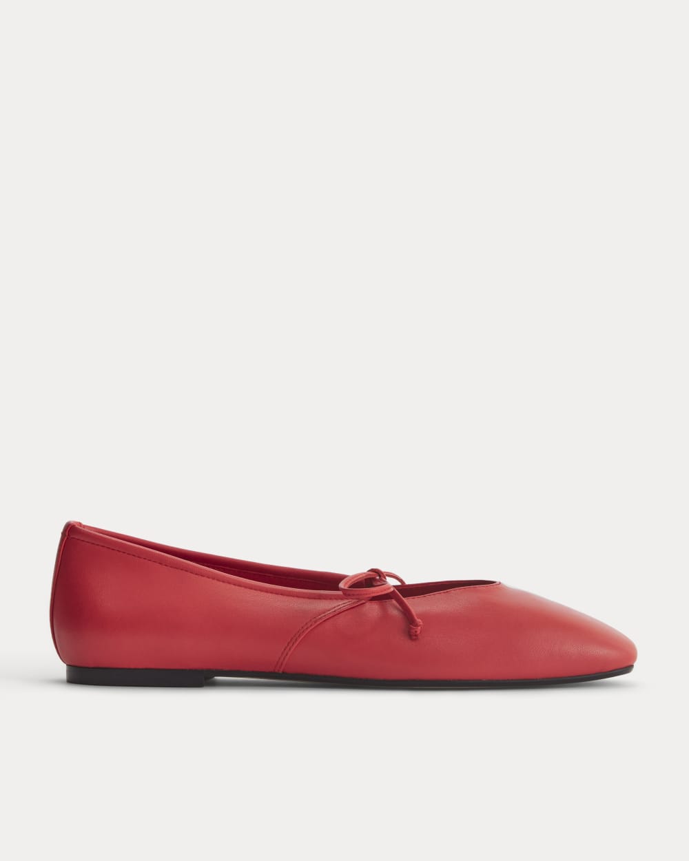 Leather Keyhole Flat in Classic Red — front view