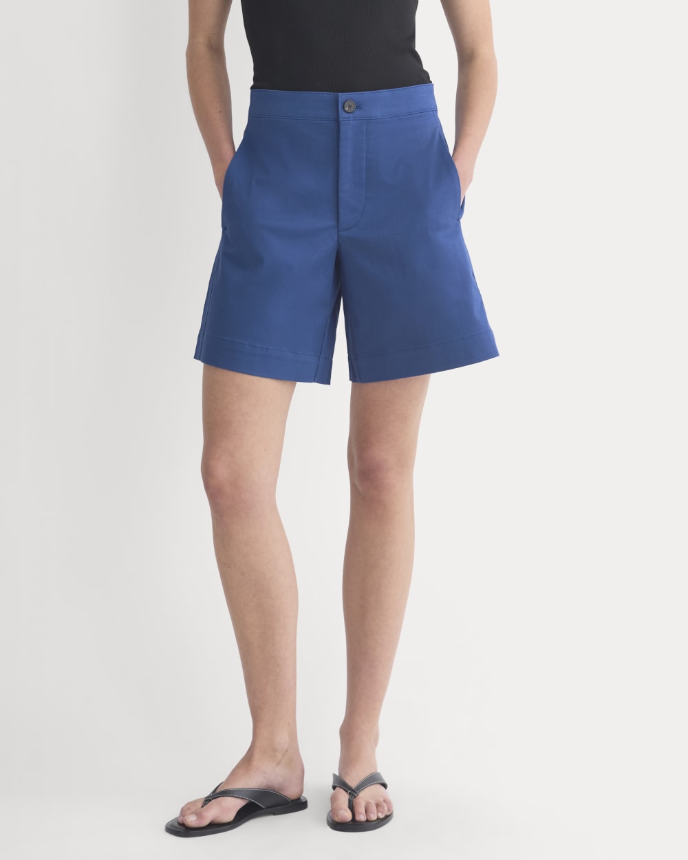 Side-Panel Tailored Short in Estate Blue — detail view