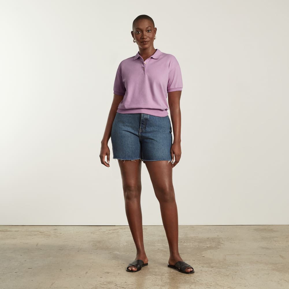 The Oversized Polo in Lilac — detail view
