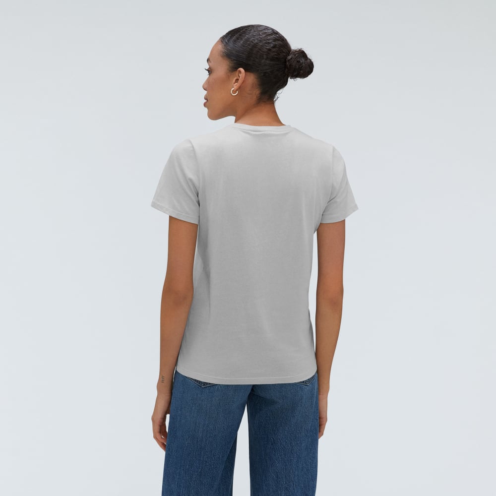 The Organic Cotton Crew Tee in Ice — detail view