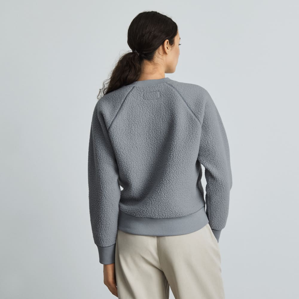 The ReNew Fleece Raglan Sweatshirt in Smoke — front view