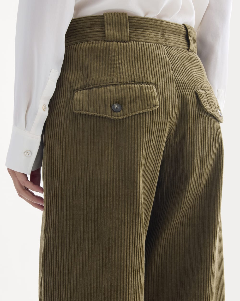 Corduroy Wide-Leg Trouser in Beech — detail view