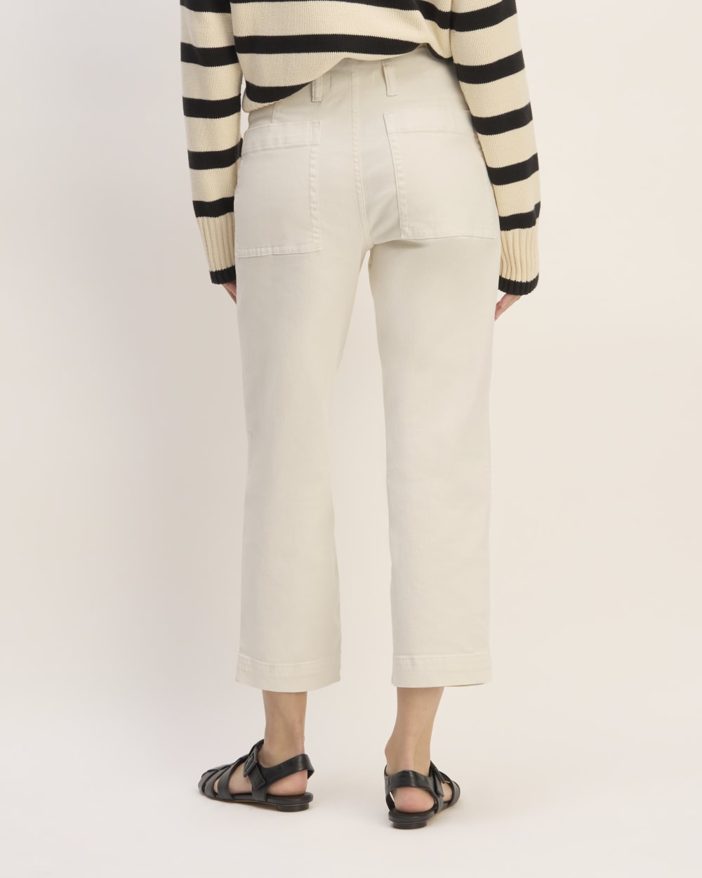 The Organic Utility Pant in Bone — detail view