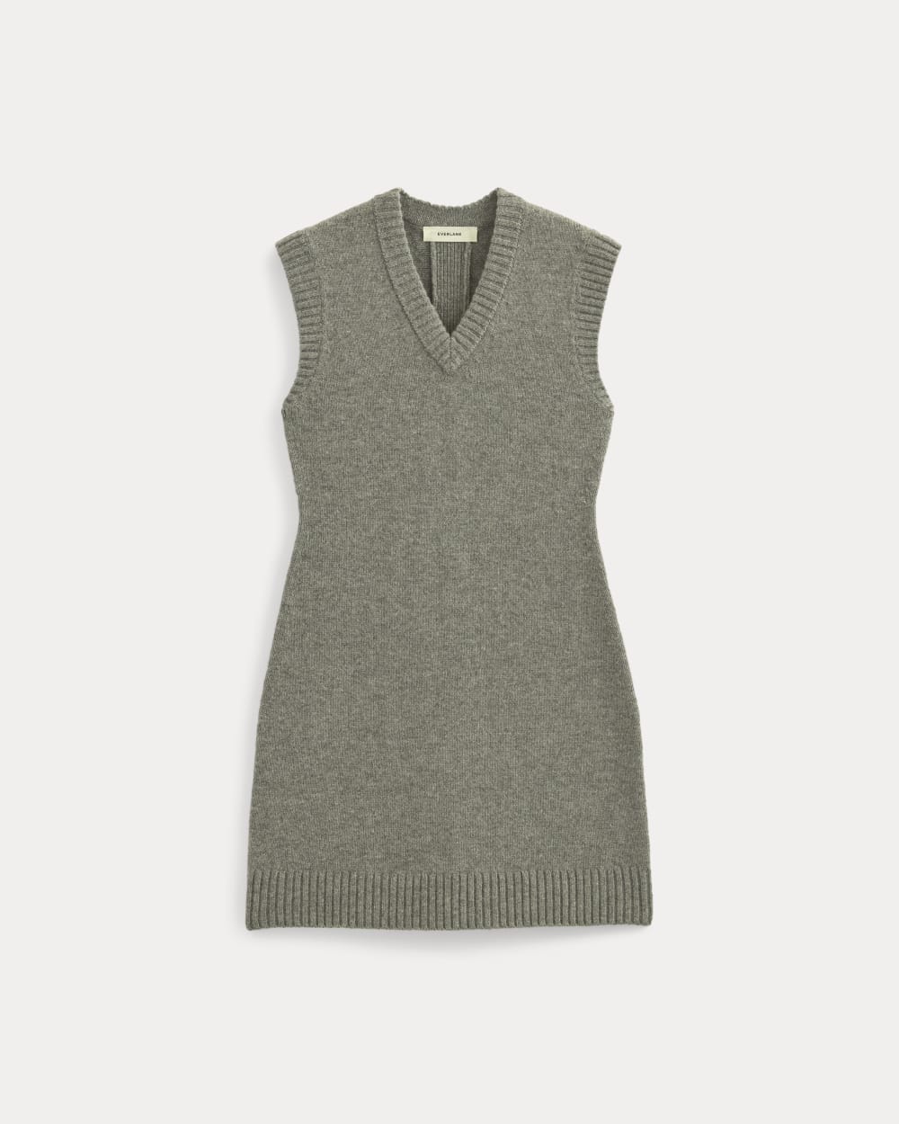 Sweater Mini Dress in Luxe Merino in Heathered Mid-Grey — alternate view