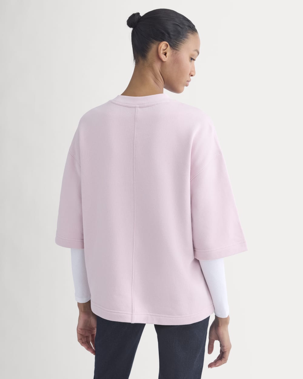Lightweight Terry Oversized Tee in Burnished Lilac — detail view