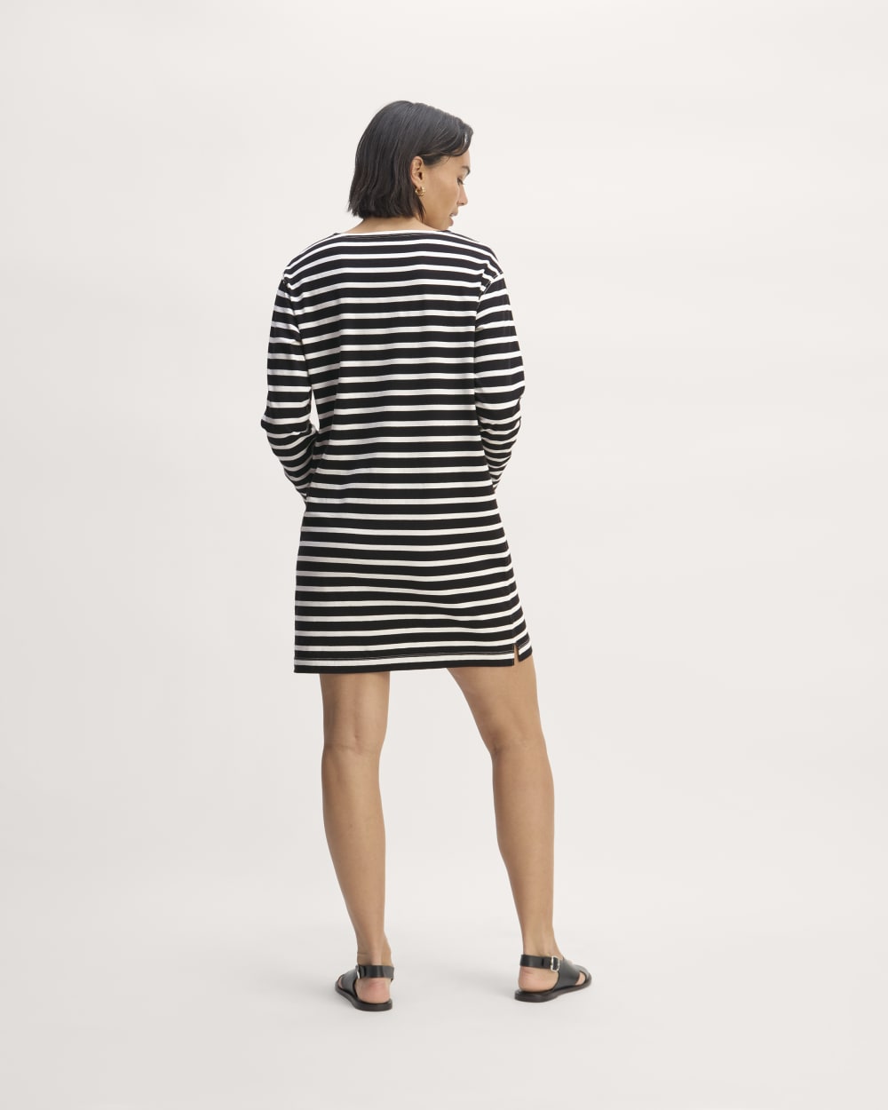The Mariner Dress in Black / Bone — detail view