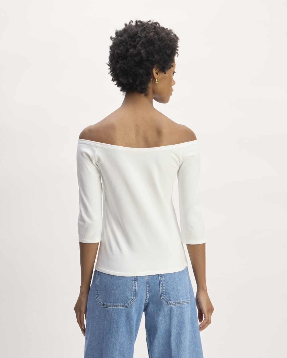 The Form Off-Shoulder Top in White — detail view