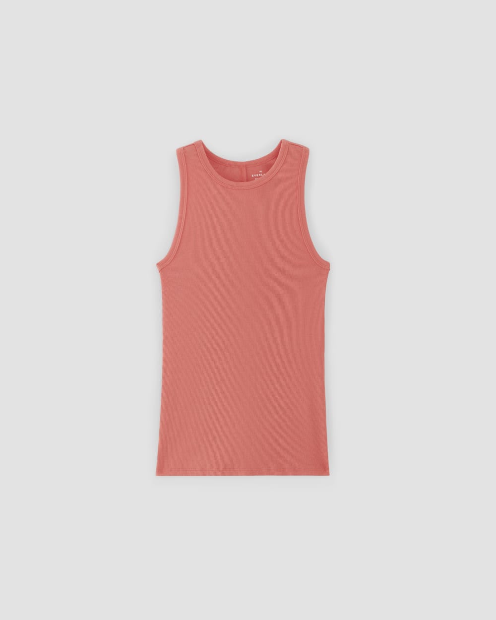 The Luxe Rib Racerback Tank in Coral — alternate view
