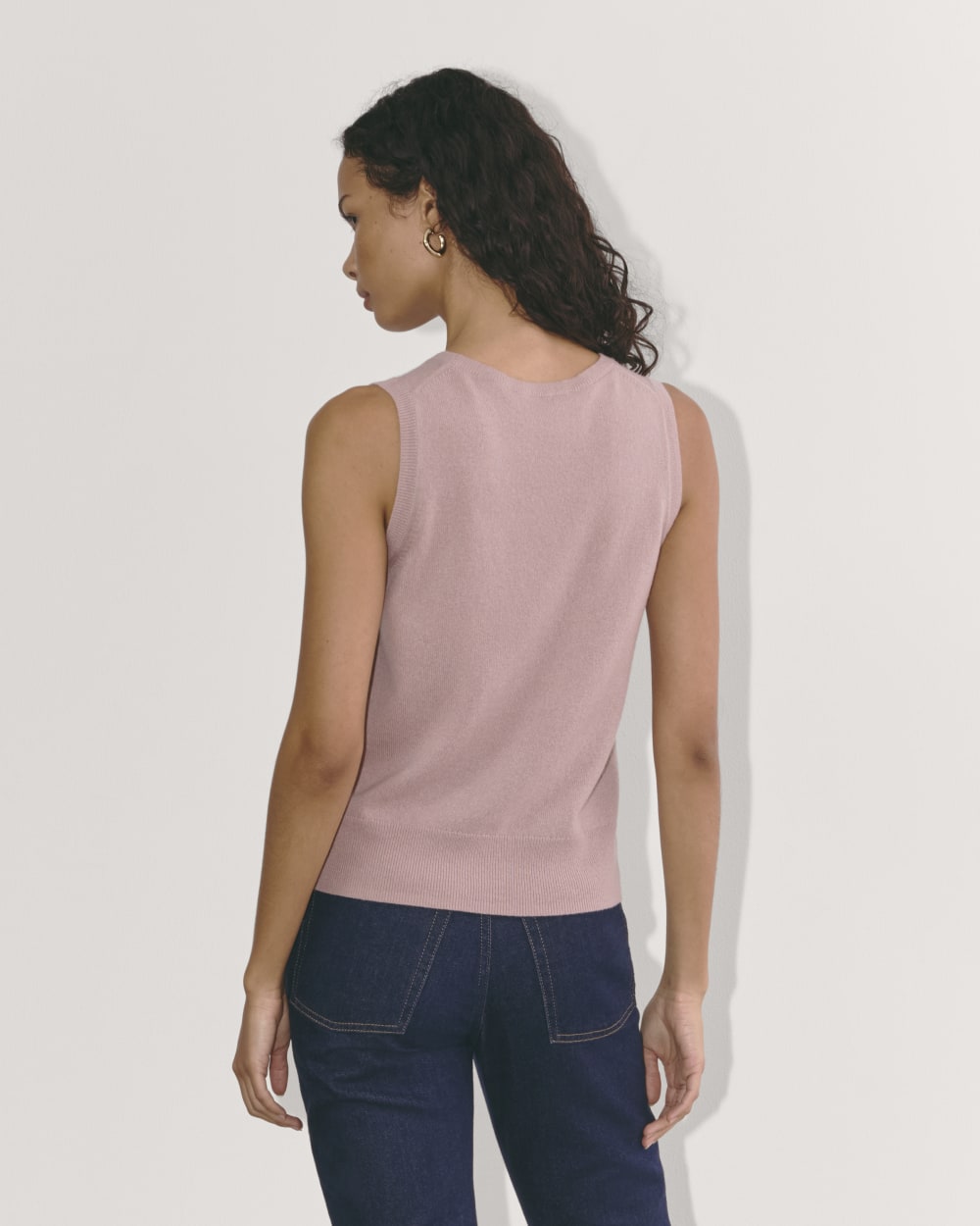 The Classic Tank in Cashmere in Dusty Rose — detail view