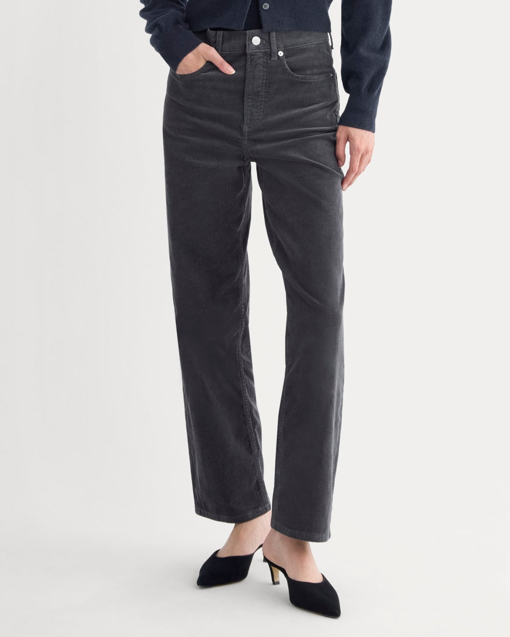 The Way-High® Corduroy Pant in Graphite — detail view