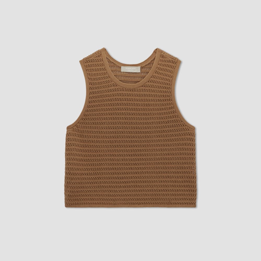 The Crochet Knit Cami in Toasted Coconut — alternate view