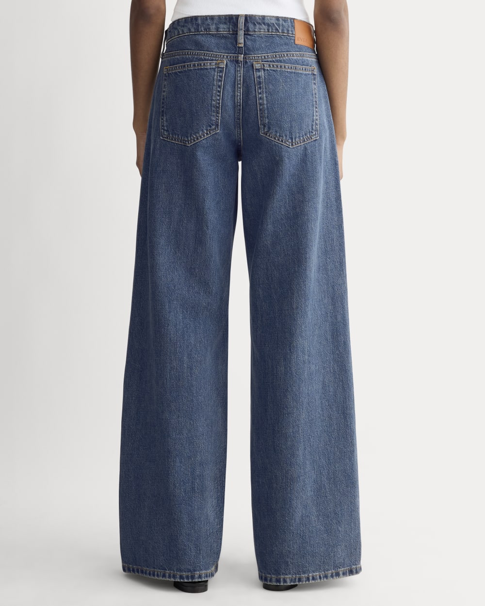 The Low-Key Jean in Medium Blue — detail view