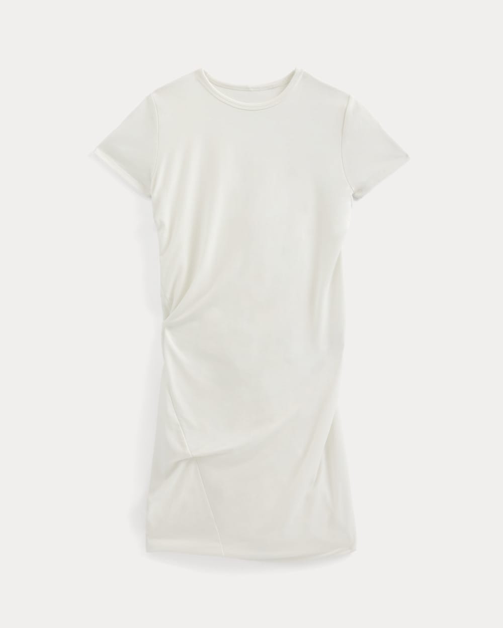 Twisted Short-Sleeve Crew Dress in Bone — alternate view