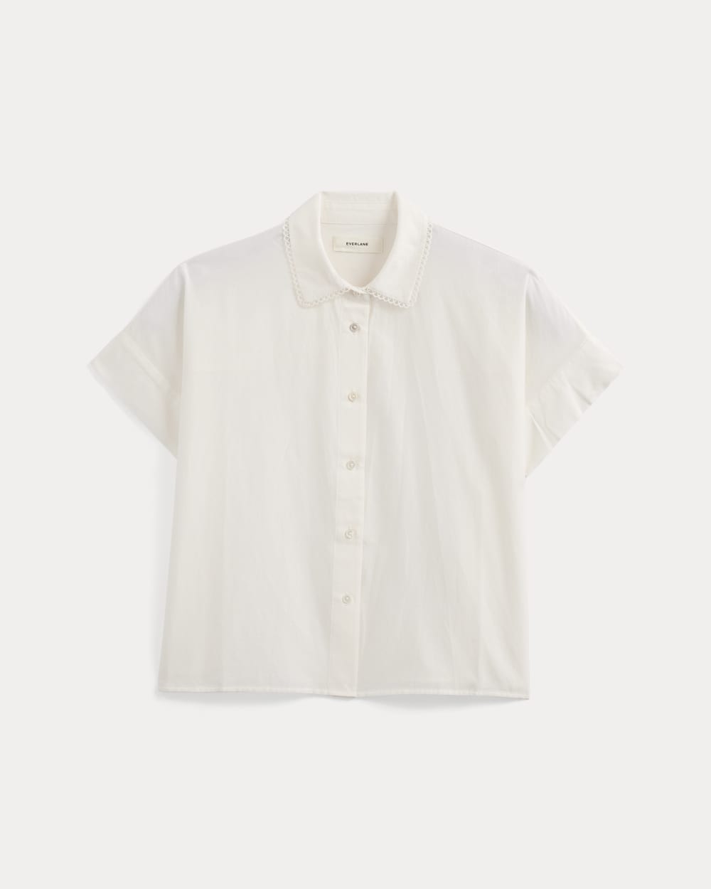 Scalloped-Collar Square Shirt in Bone — alternate view