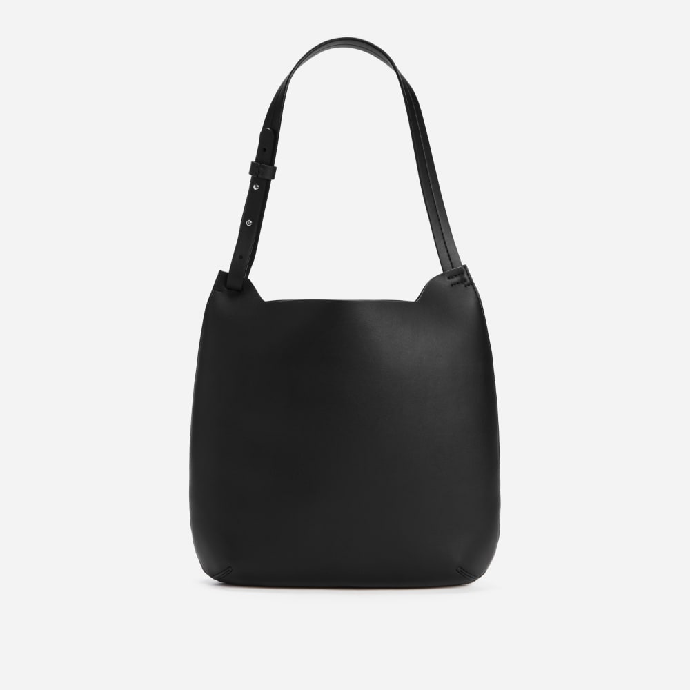 The Cactus Leather Hobo in Black — front view