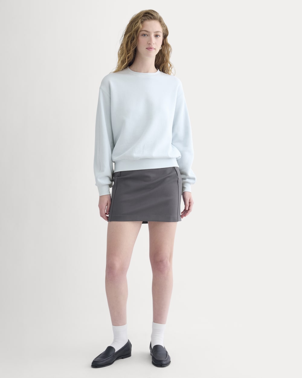Lightweight Terry Blouson Crew in Skywriting — detail view