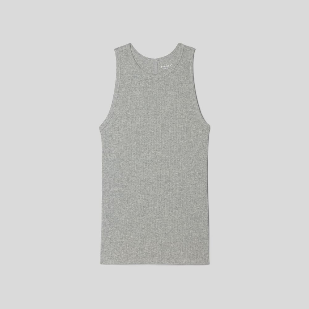 The Luxe Rib Racerback Tank in Heathered Grey — alternate view