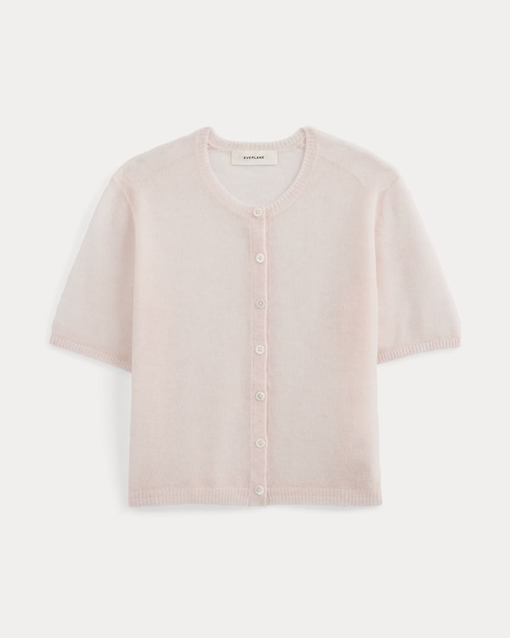 The Air Alpaca™ Short-Sleeve Cardigan in Soft Pink — alternate view