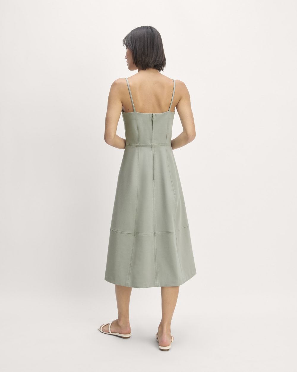 The Dream Everywhere Dress in Sage Green — detail view