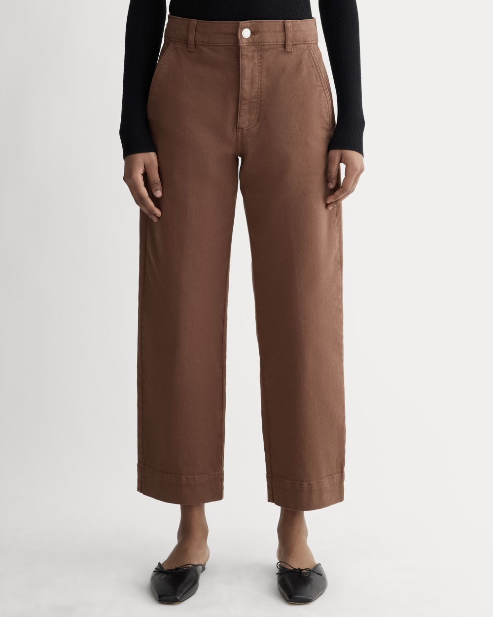 The Utility Straight-Leg Pant in Rosewood — detail view