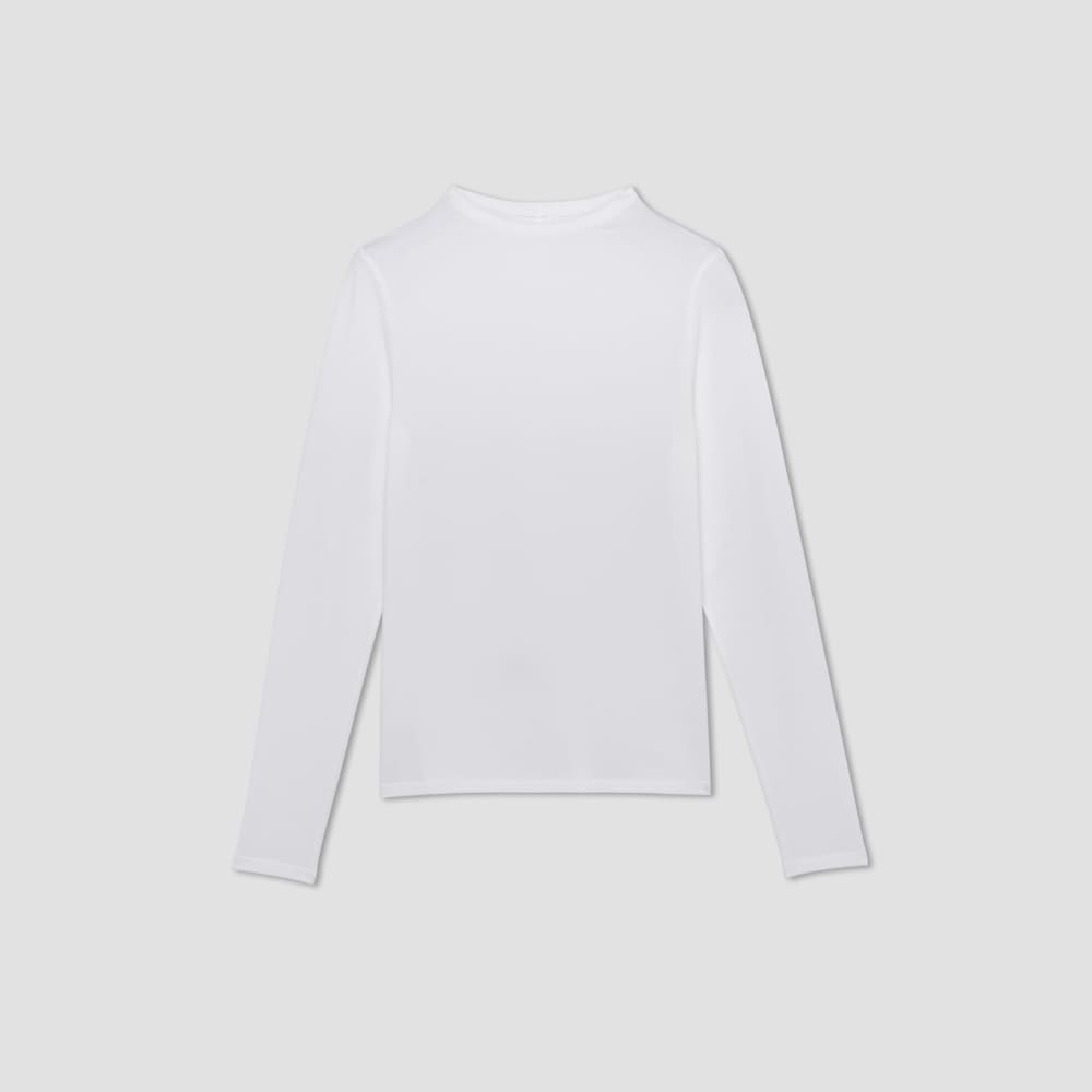 The Supima® Form Funnel Neck Tee in White — alternate view
