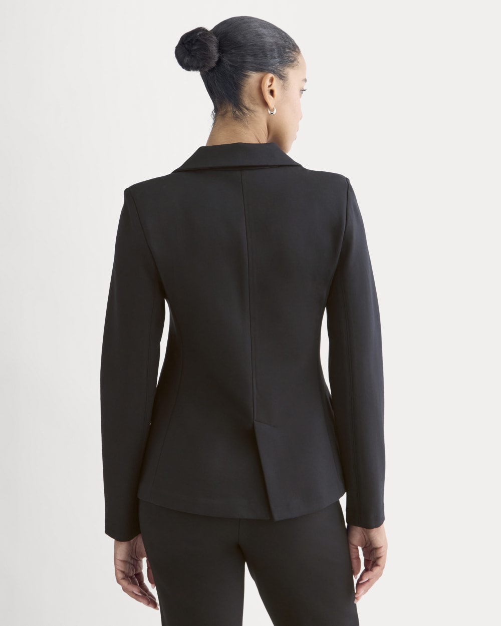 Ponte Sculpted Blazer in Black — detail view