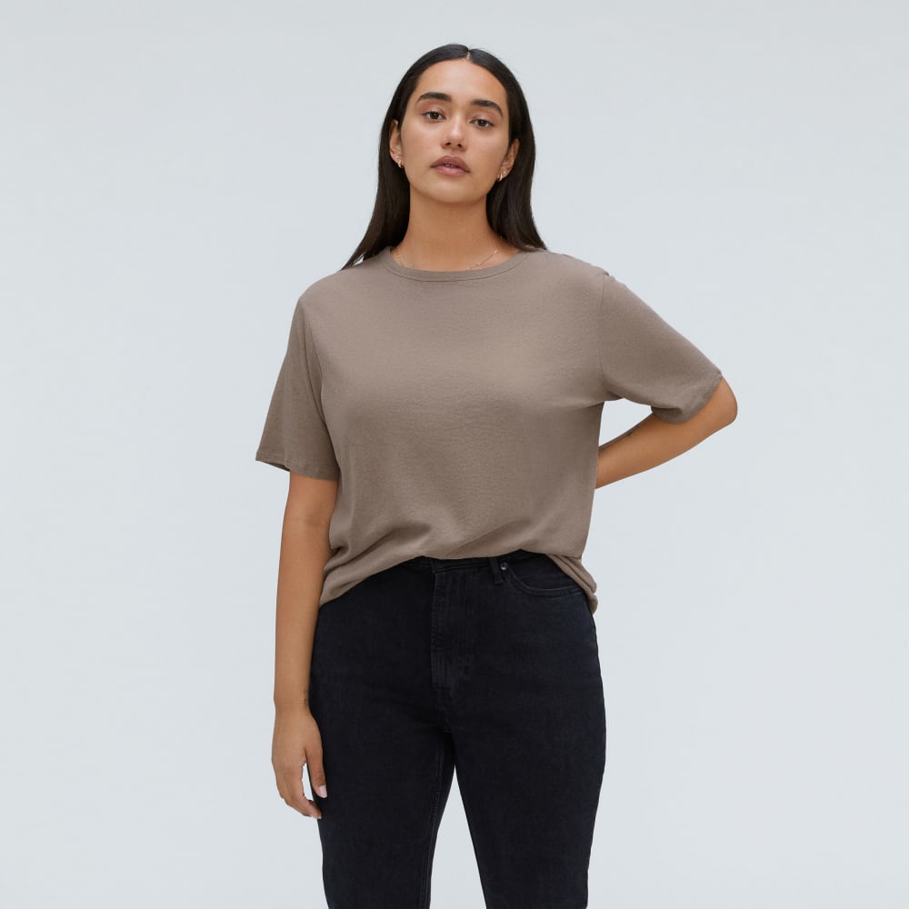 The Air Tee in Taupe Grey — front view