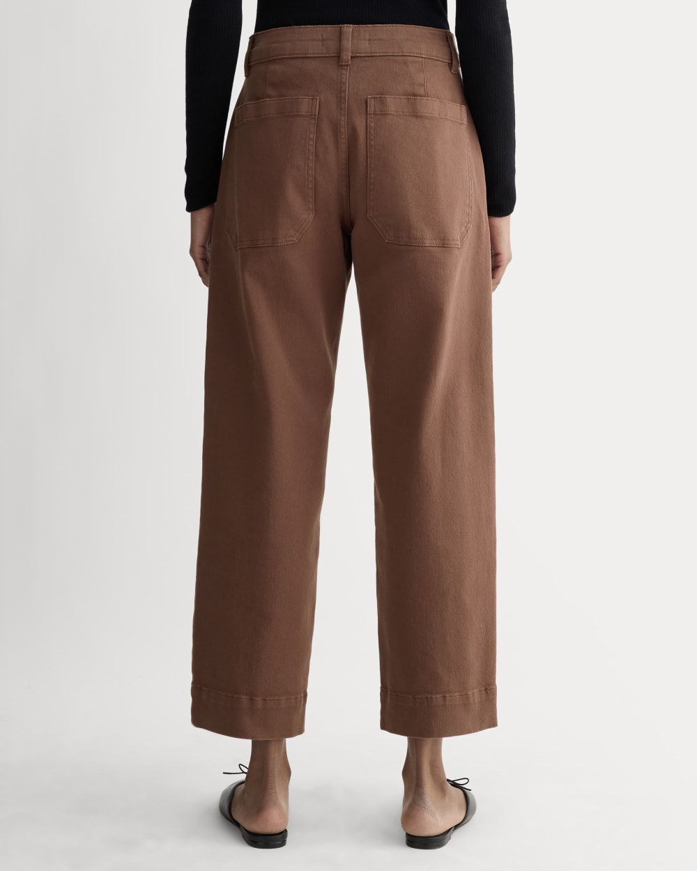 The Utility Straight-Leg Pant in Rosewood — detail view