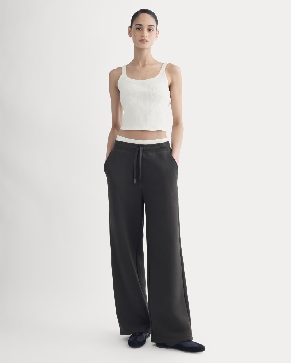 Lounge Rib Tank in Bone — detail view