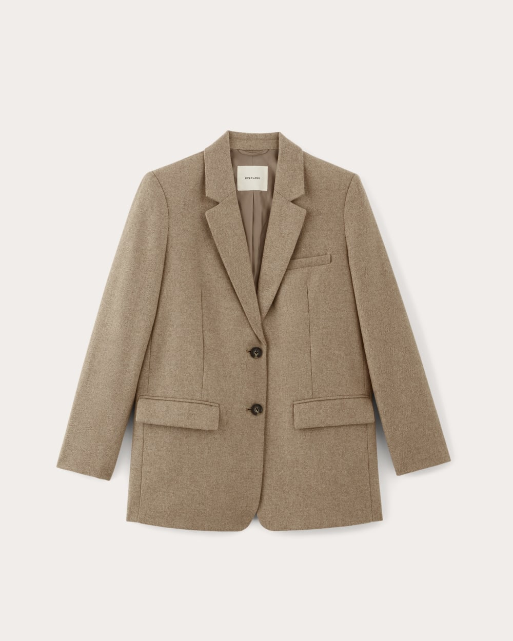 The Oversized Blazer in Wool in Beige Twill — alternate view
