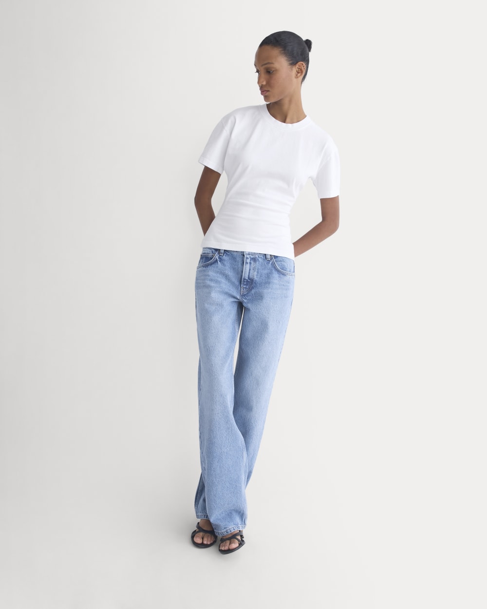 Everlane x Elena Bonvicini 73 Tee in Whitecap — detail view