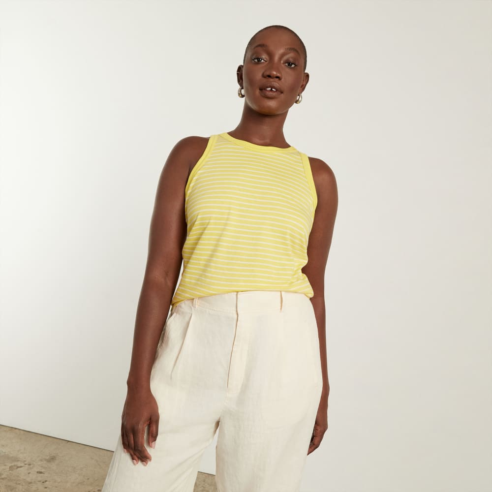 The Tank in Essential Cotton in Acacia / Tan — detail view