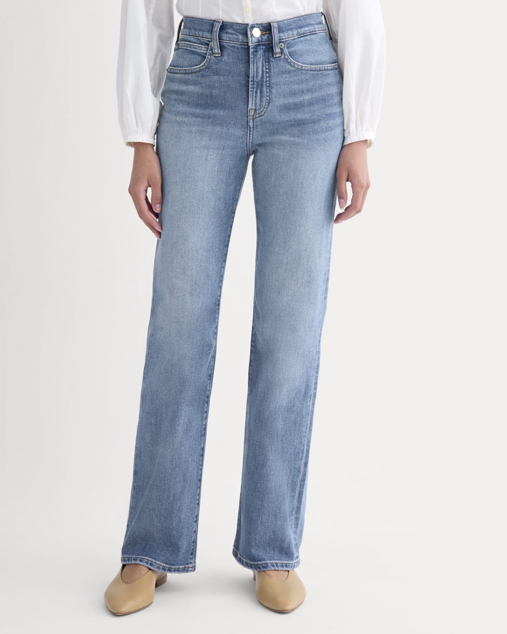 High-Rise Slim Bootcut Jean in Tungsten Bright — detail view