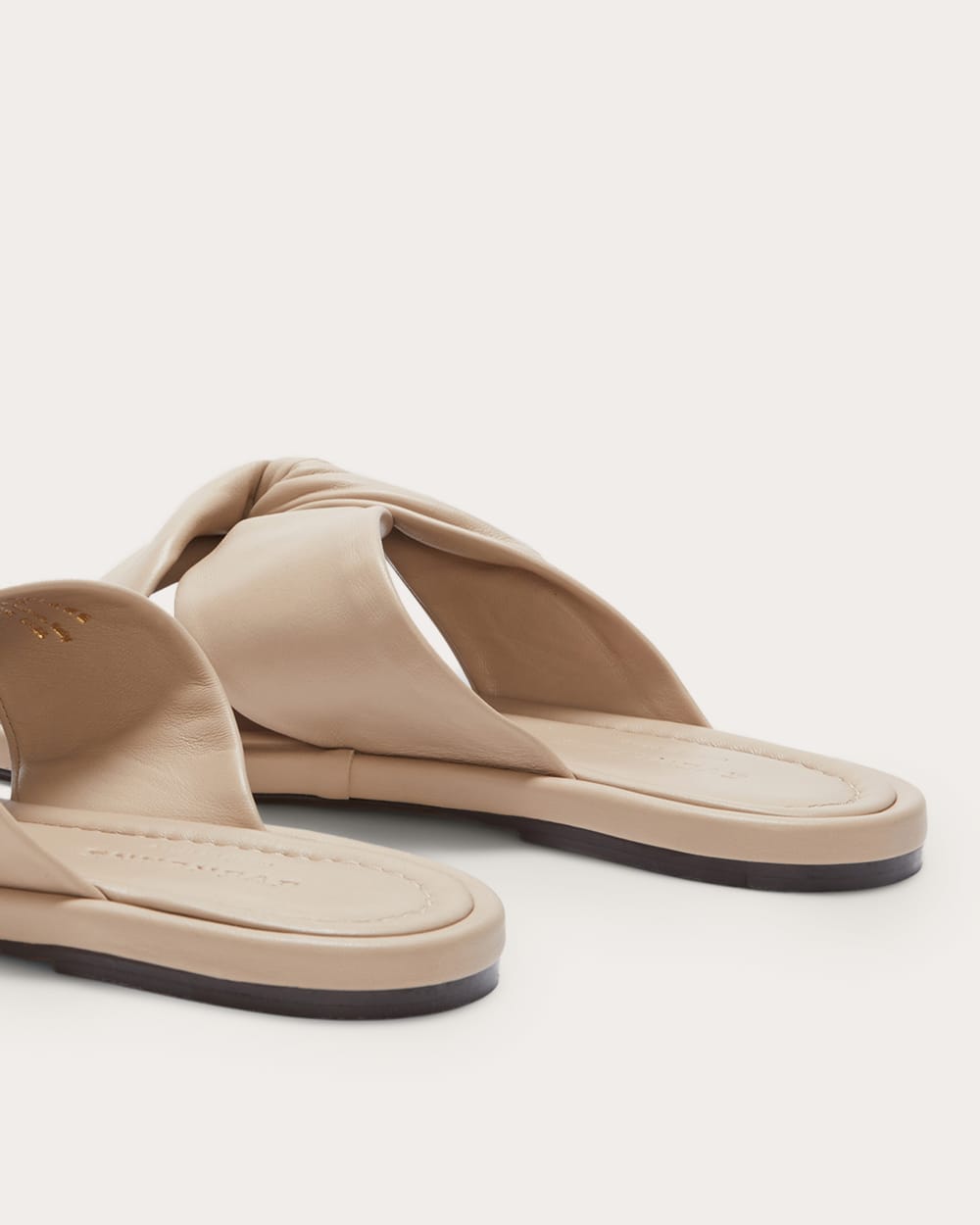 The Day Twist Sandal in Warm Khaki — detail view