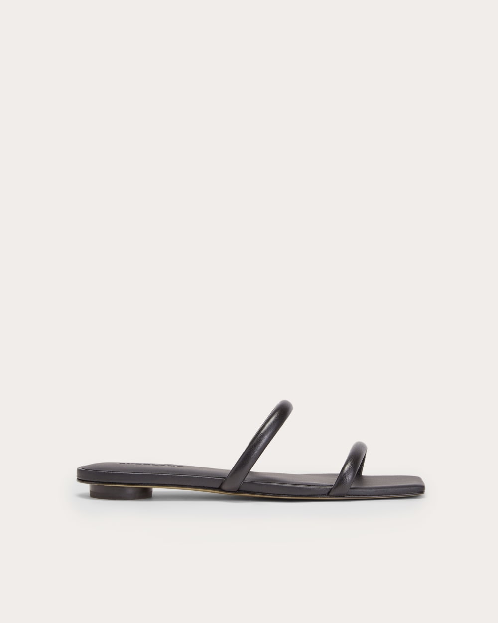 The Double Strap Sandal in Black — front view