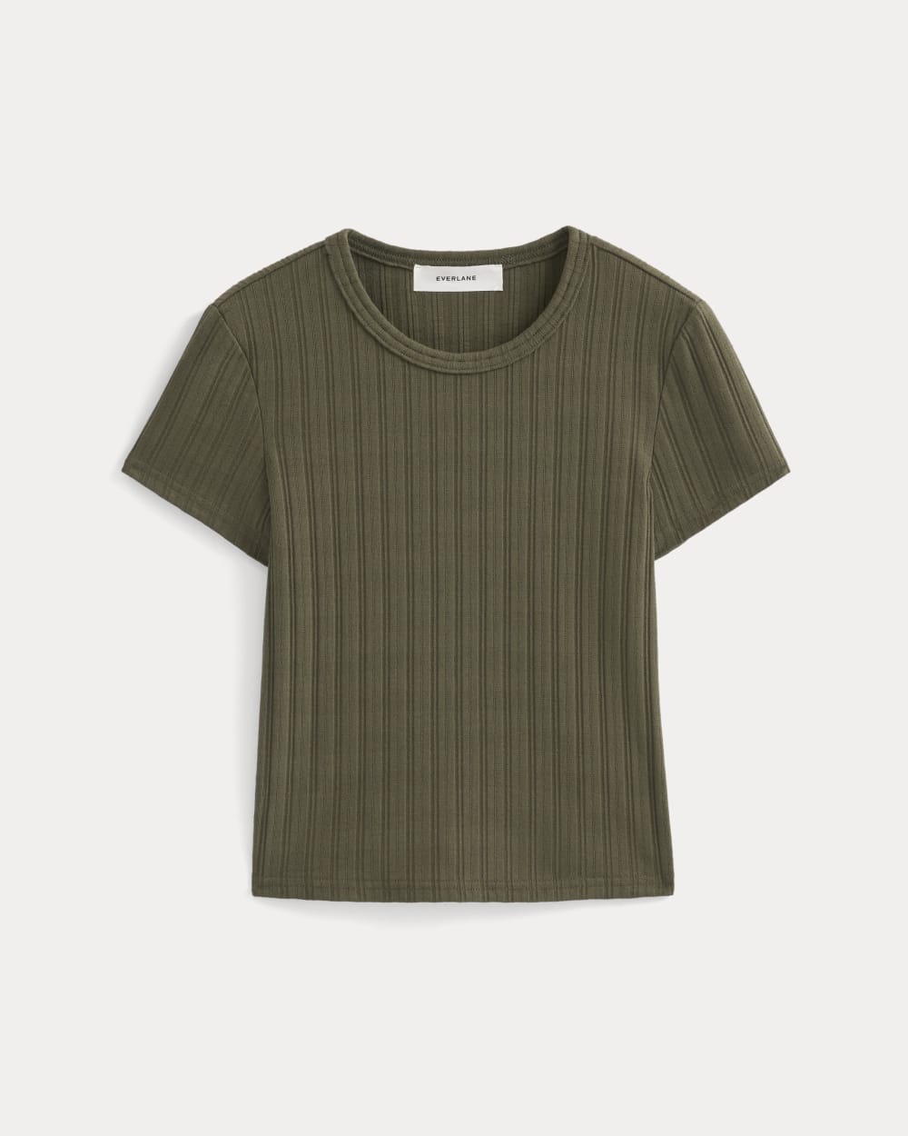 Cropped Crew in Pointelle in Olive Night — alternate view
